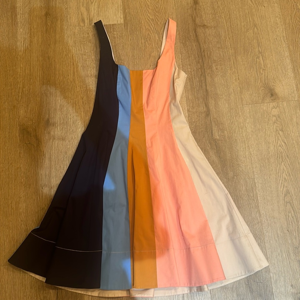Staud Mini Wells Striped Color Block Dress Size 0-